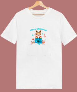 Cat And Mice Delivering Christmas 80s T Shirt 1