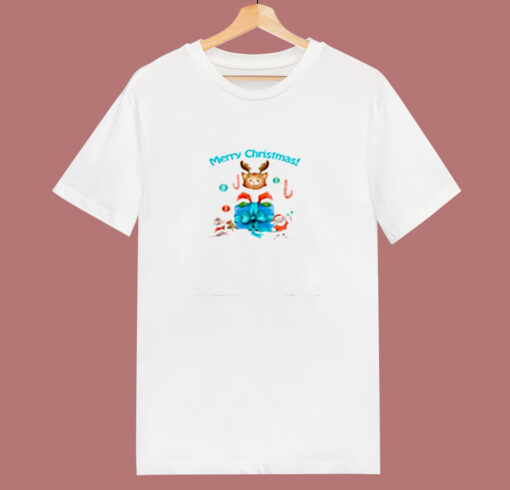 Cat And Mice Delivering Christmas 80s T Shirt