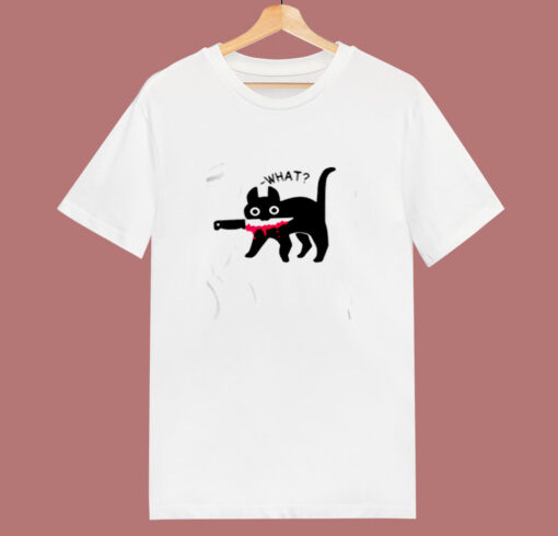 Cat What 80s T Shirt