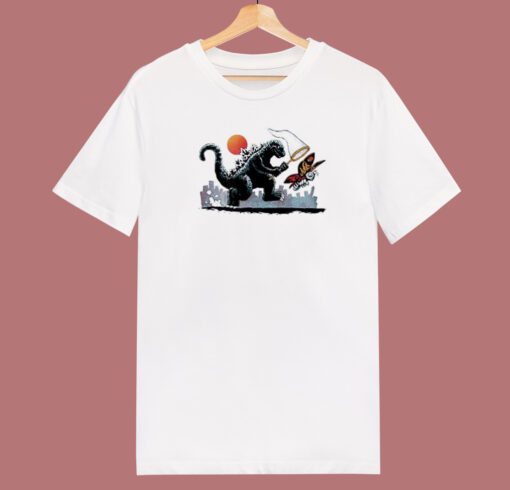 Catching Kaiju Godzilla 80s T Shirt