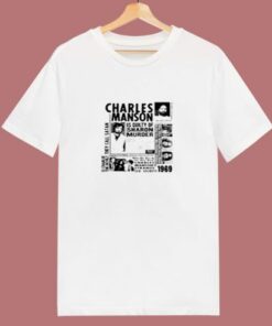 Charles Manson Criminal Poster 80s T Shirt 1 Charles Manson Criminal Poster 80s T Shirt 2