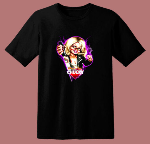Child’s Play Neon Chucky And Tiffany 80s T Shirt