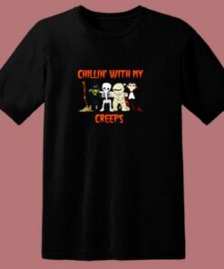 Chillin With My Creeps Vampire Halloween 80s T Shirt