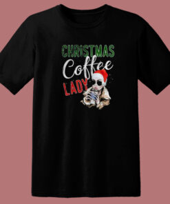 Christmas Coffee Lady 80s T Shirt