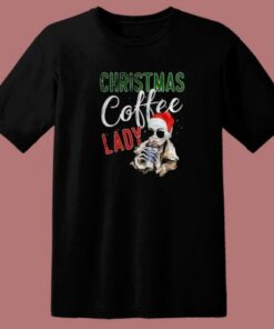 Christmas Coffee Lady 80s T Shirt