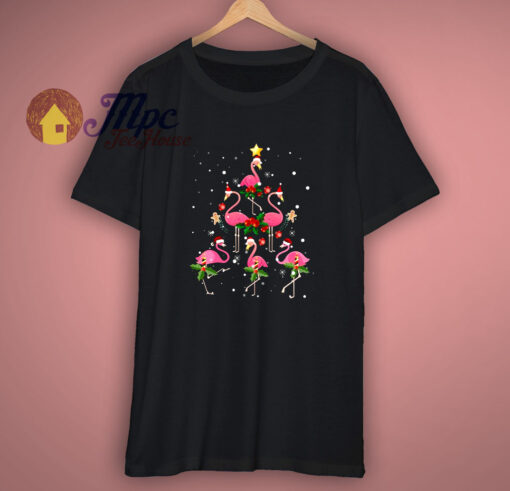 Christmas Flamingo Happy T Shirt