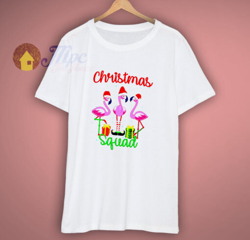 Christmas Flamingo Squad T Shirt