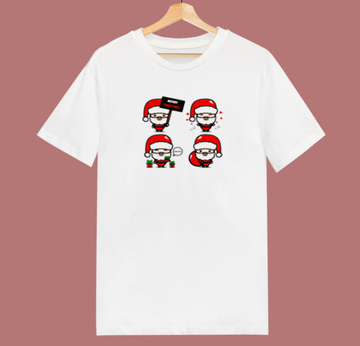 Christmas Many Santa Clauses 80s T Shirt