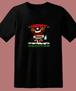 Christmas Merry Quarantine 2020 Reindeer 80s T Shirt Christmas Merry Quarantine 2020 Reindeer 80s T Shirt