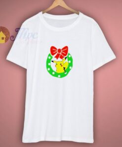 Christmas Pikachu With Wreath T-Shirt