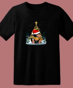 Christmas Tree Under Snow Niffler Santa Hat 80s T Shirt