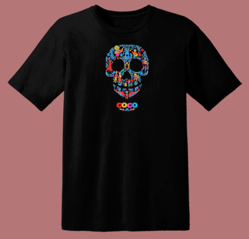 Coco Skull Pattern 80s T Shirt