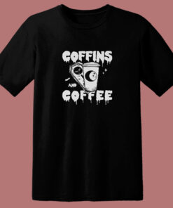 Coffins And Coffee Gothic 80s T Shirt 1