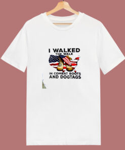 Combat Boots And Dogtags American Flag 80s T Shirt