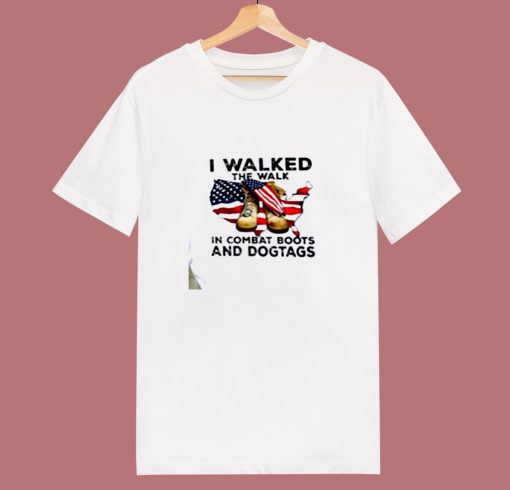 Combat Boots And Dogtags American Flag 80s T Shirt