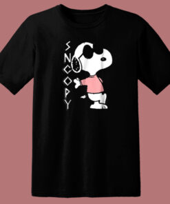 Cool Snoopy In Pink 80s T Shirt Style