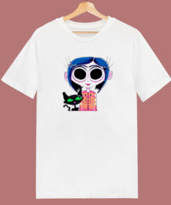 Coraline With Her Cat 80s T Shirt