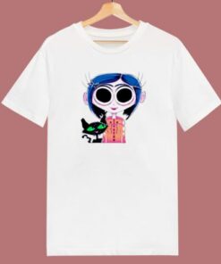 Coraline With Her Cat 80s T Shirt