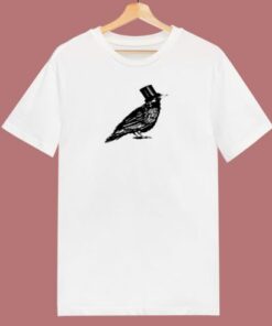 Crow Hat Men's White 80s T Shirt 1 Crow Hat Mens White 80s T Shirt 2