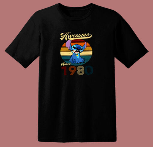 Custom Awesome Since 1980 Stitch 80s T Shirt