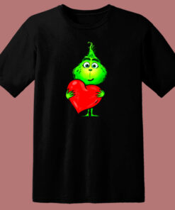 Cute Baby Grinch Love Heart Christmas 80s T Shirt