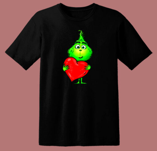 Cute Baby Grinch Love Heart Christmas 80s T Shirt