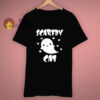 Cute Ghost Cartoon Scaredy Cat T Shirt