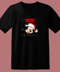 Cute Mickey Mouse Santa Christmas 80s T Shirt