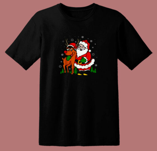 Cute Santa Christmas Vintage 80s T Shirt
