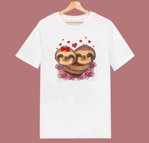Cute Sloth Heart Valentines Day T Shirt Style