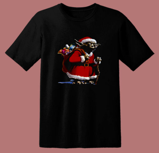 Cute Yoda Star Wars Santa Christmas 80s T Shirt