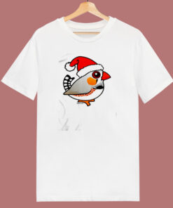 Cute Zebra Finch As Santa Claus 80s T Shirt Cute Zebra Finch As Santa Claus 80s T Shirt