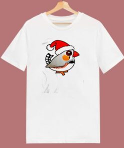 Cute Zebra Finch As Santa Claus 80s T Shirt