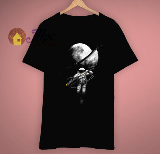 Cutting The Moon Samurai Astronaut T Shirt