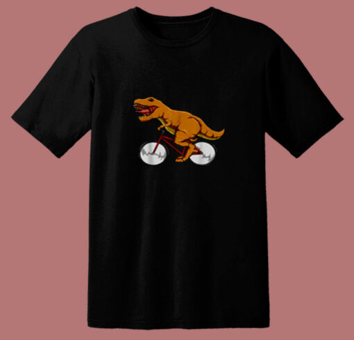 Cycling Dinosaur T Rex Riding Road Bike Mtb 80s T Shirt