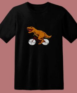 Cycling Dinosaur T Rex Riding Road Bike Mtb 80s T Shirt