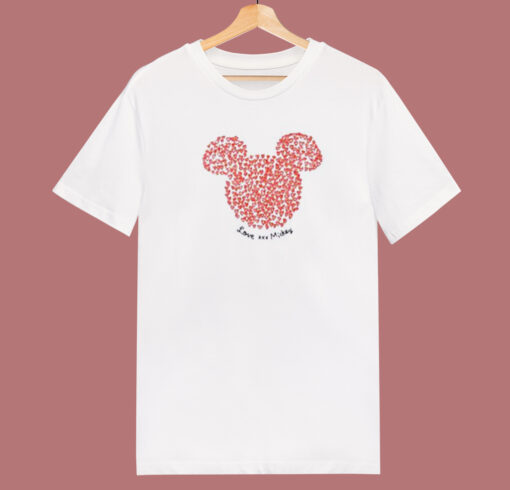 Damski Mickey Mouse Hearts 80s T Shirt