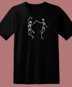Dancing Skeletons Halloween 80s T Shirt