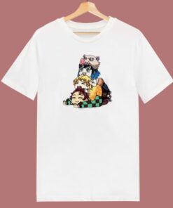 Demon Slayer Chibi Character 80s T Shirt Style