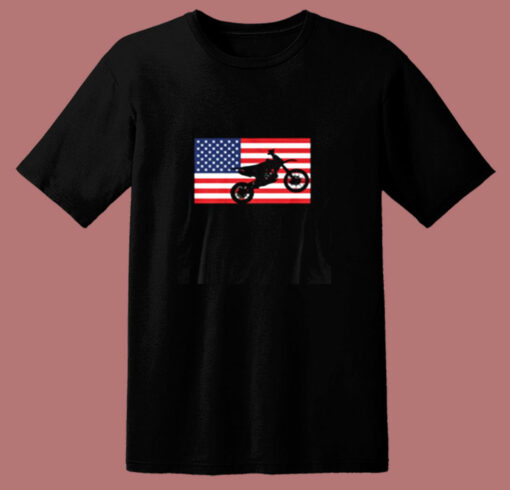 Dirt Bike American Flag Enduro 80s T Shirt
