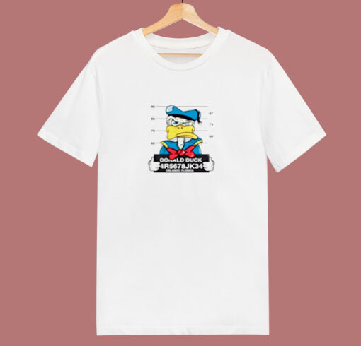 Disney Donald Duck Mugshot Cartoon 80s T Shirt