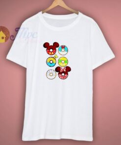 Disney Donuts Mickey Mouse Minnie Donald Goofy T-Shirt 1 Disney Donuts Mickey Mouse Minnie Donald Goofy T Shirt 3