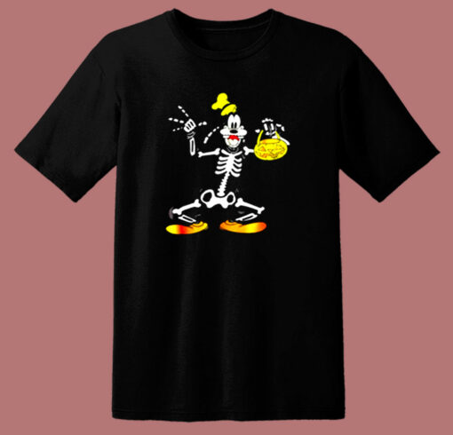 Disney Goofy Skeleton Halloween 80s T Shirt