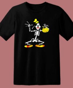 Disney Goofy Skeleton Halloween 80s T Shirt