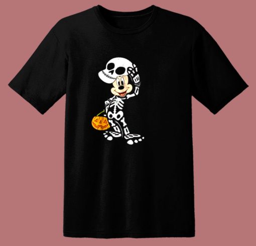 Disney Halloween Micke Mouse Skeleton 80s T Shirt