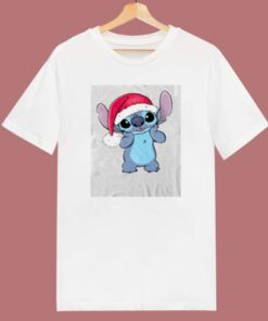 Disney Lilo Stitch Christmas Santa Hat 80s T Shirt