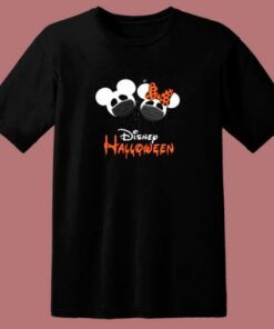 Disney Mickey And Minnie Halloween Quarantine Mask On Fun Together Holiday 007 80s T Shirt
