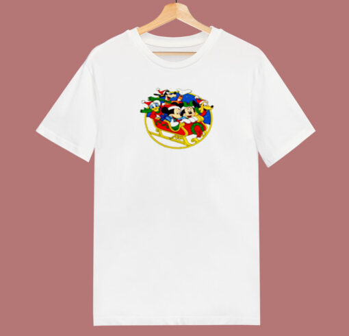 Disney Mickey Sleigh Squad Christmas 80s T Shirt