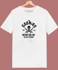Distressed The Goonies Never Say Die 80s T Shirt Distressed The Goonies Never Say Die 80s T Shirt