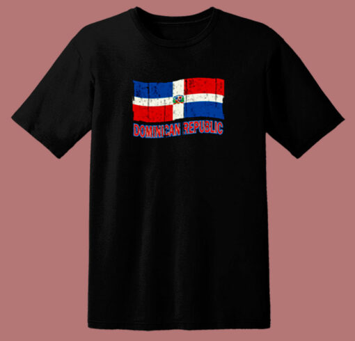 Dominican Republic Flag Distressed Pride 80s T Shirt
